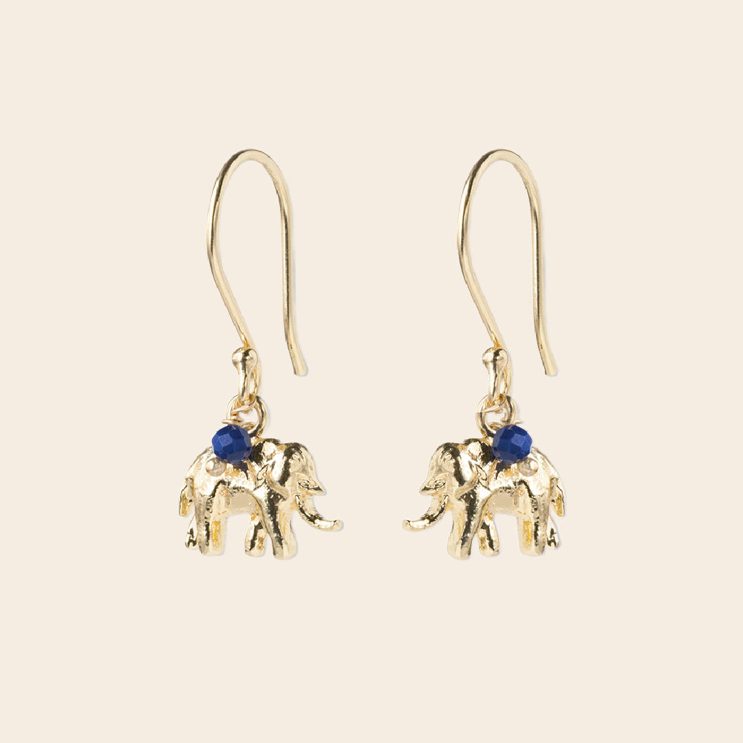 A Beautiful Story oorbellen 'Generous' olifant - lapis lazuli