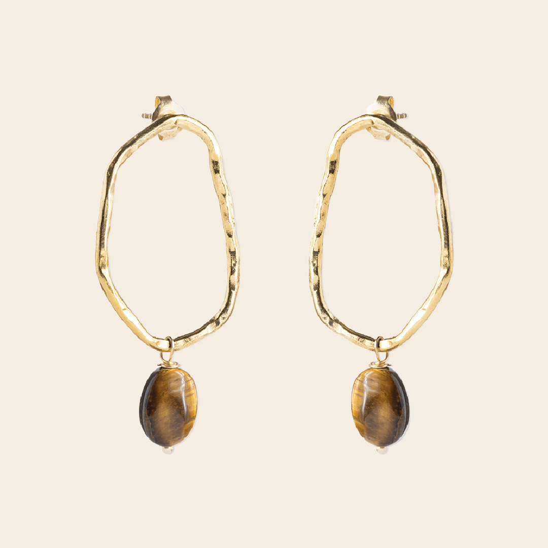 A Beautiful Story earrings 'Bravery' - tigerstone