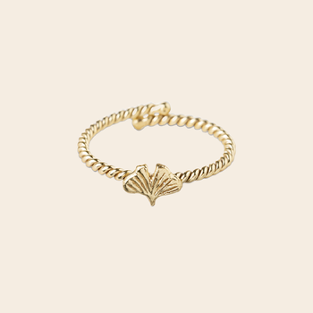 A Beautiful Story ring 'Honorable' - gingko goud