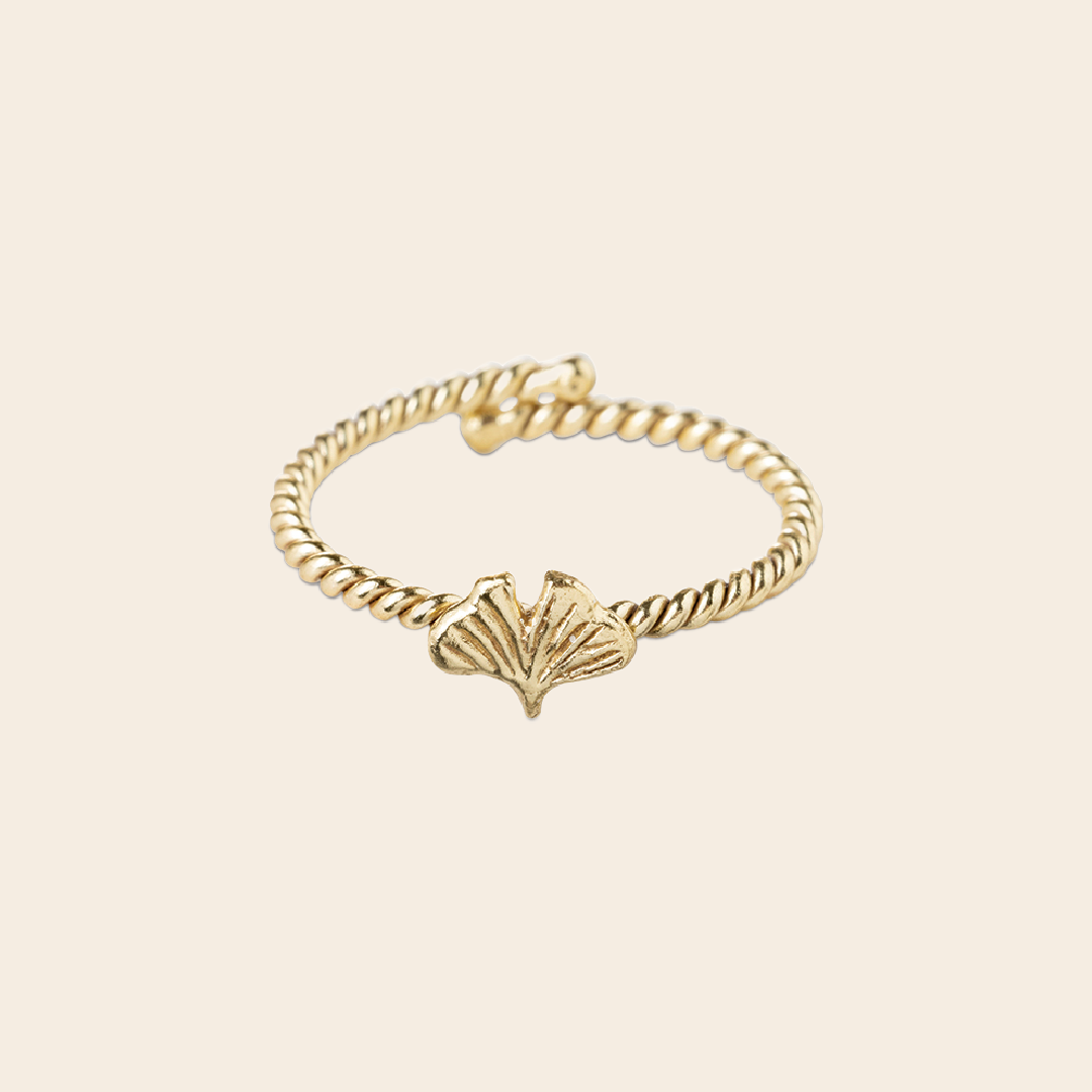 A Beautiful Story ring 'Honorable' gingko - gold