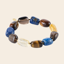 A Beautiful Story armband 'Worthy' - lapis lazuli / citrien