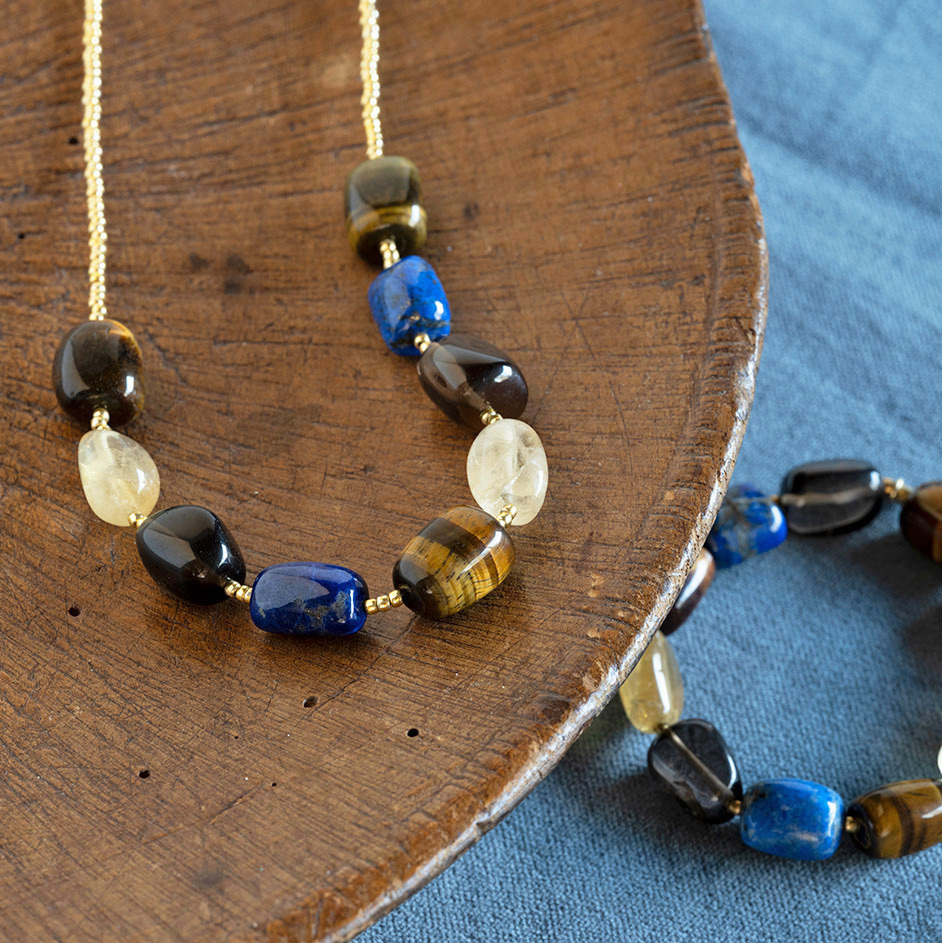 A Beautiful Story bracelet 'Worthy' - lapis lazuli / citrine