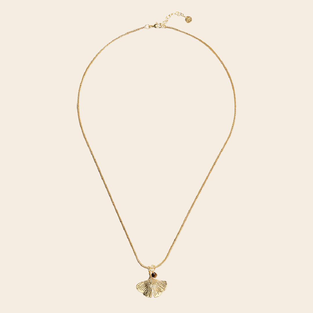 A Beautiful Story ketting 'Imagine' gingko - tijgeroog