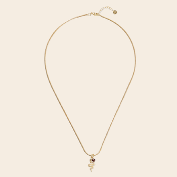A Beautiful Story necklace 'Imagine' snake - garnet