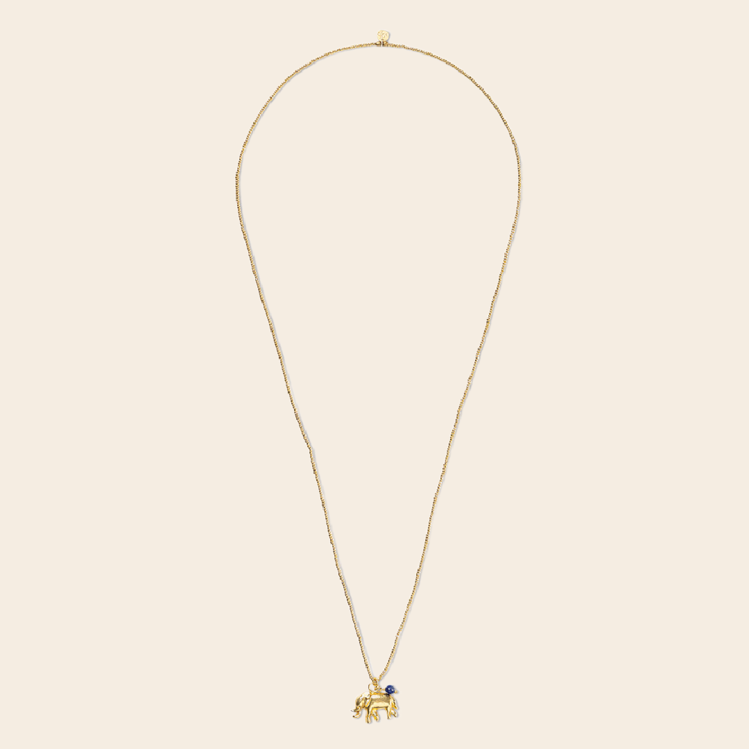 A Beautiful Story ketting 'Paradise' olifant - lapis lazuli