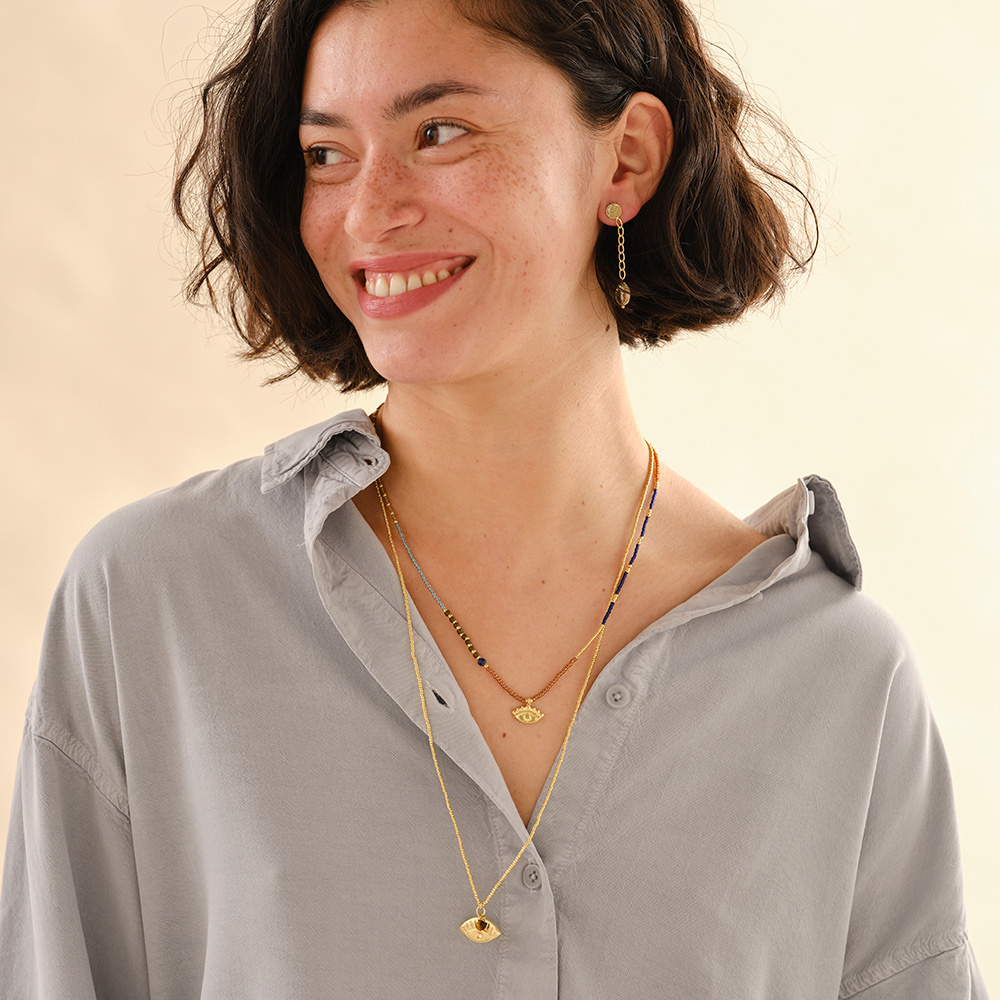 A Beautiful Story ketting 'Paradise' oog - tijgeroog