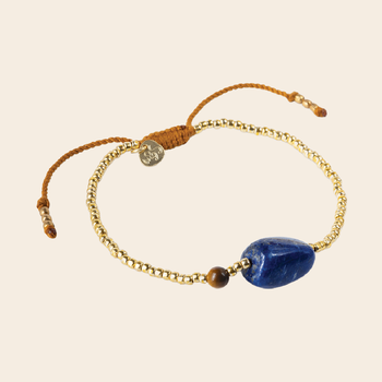 A Beautiful Story armband 'Surprise' - lapis lazuli / citrien