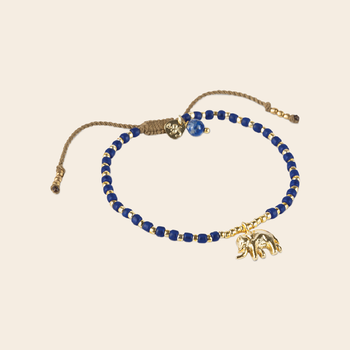 A Beautiful Story armband 'Hoping' olifant - lapis lazuli