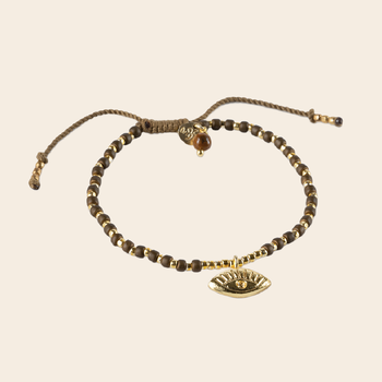 A Beautiful Story armband 'Hoping' oog - tijgeroog