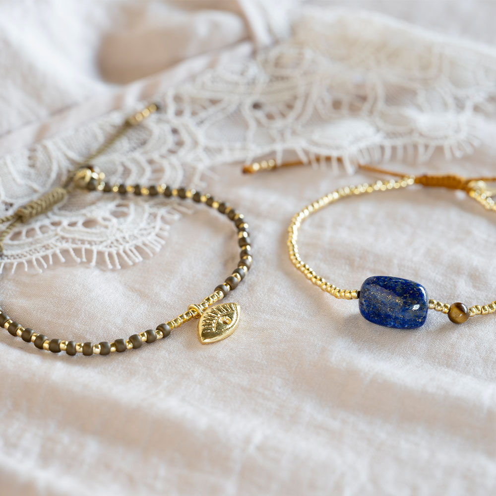 A Beautiful Story armband 'Hoping' oog - tijgeroog