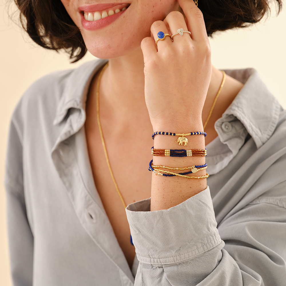 A Beautiful Story armband 'Hoping' olifant - lapis lazuli