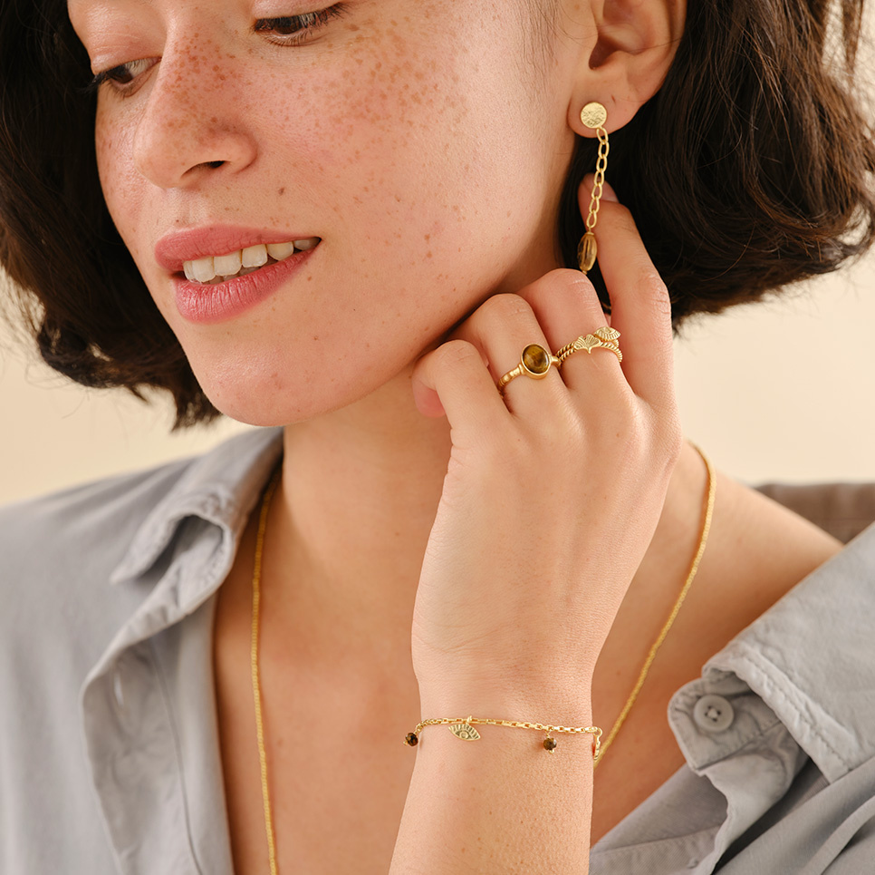 A Beautiful Story ring 'Honorable' gingko - gold