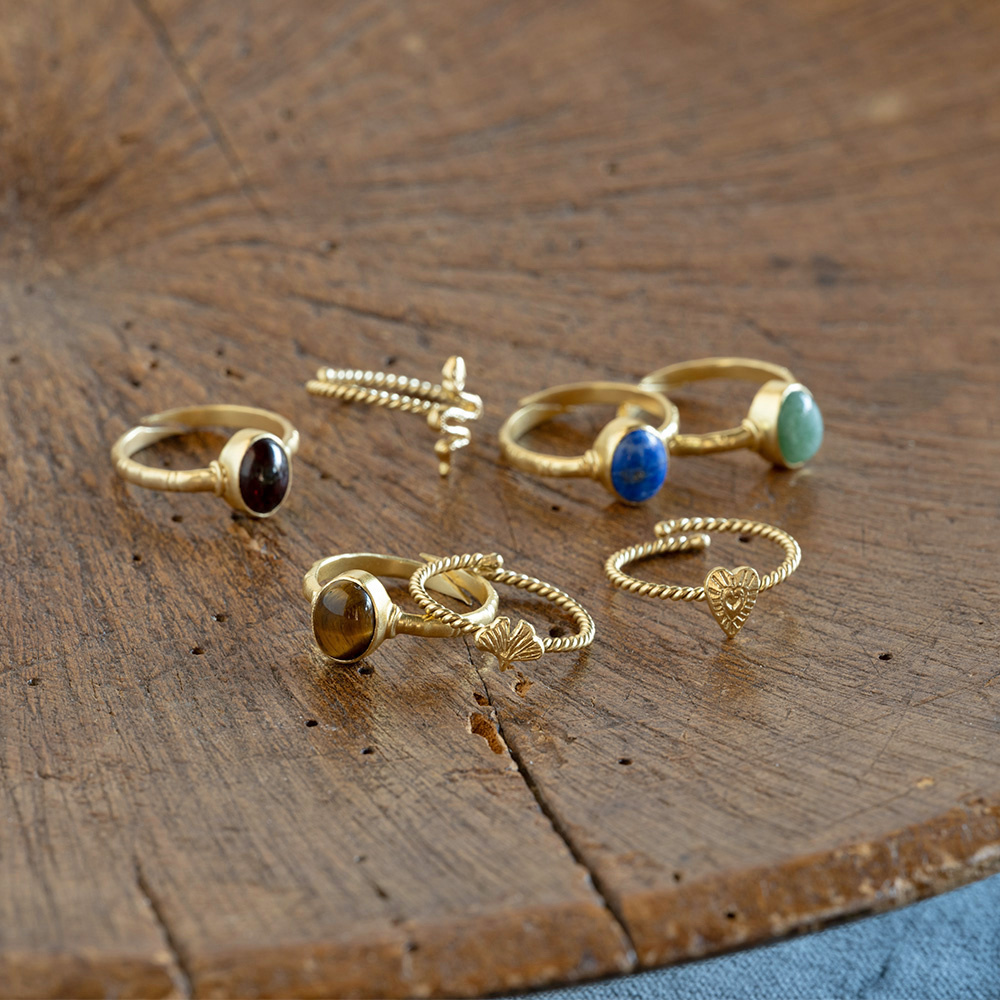 A Beautiful Story ring 'Honorable' gingko - gold