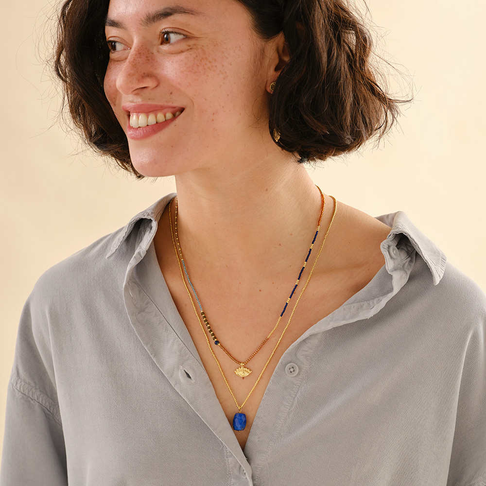 A Beautiful Story ketting 'Calm' - lapis lazuli