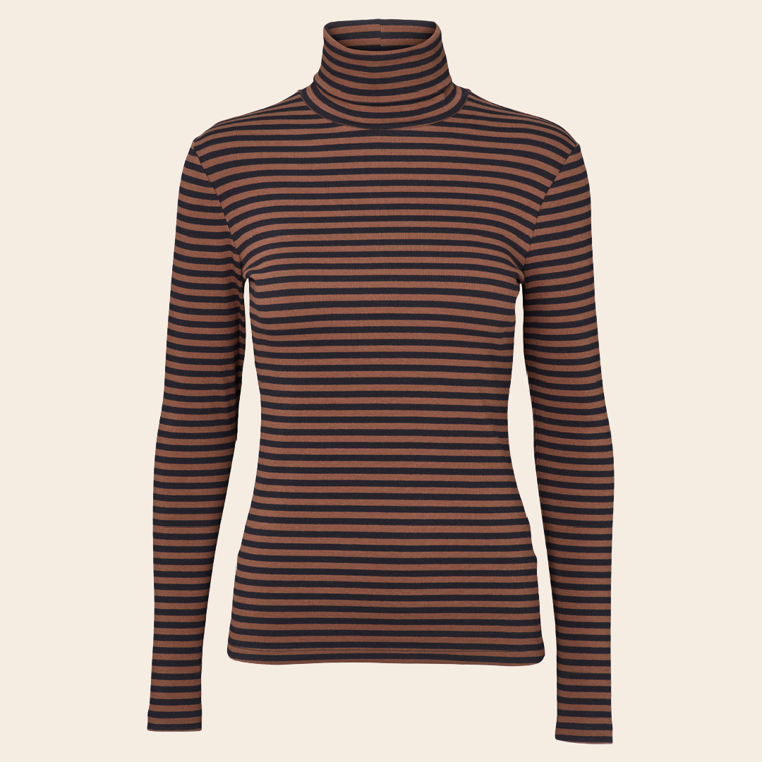 Basic Apparel high neck 'Ludmilla' cotton - carafe / black