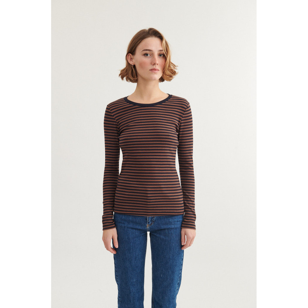 Basic Apparel shirt 'Ludmilla' cotton - caraf / black