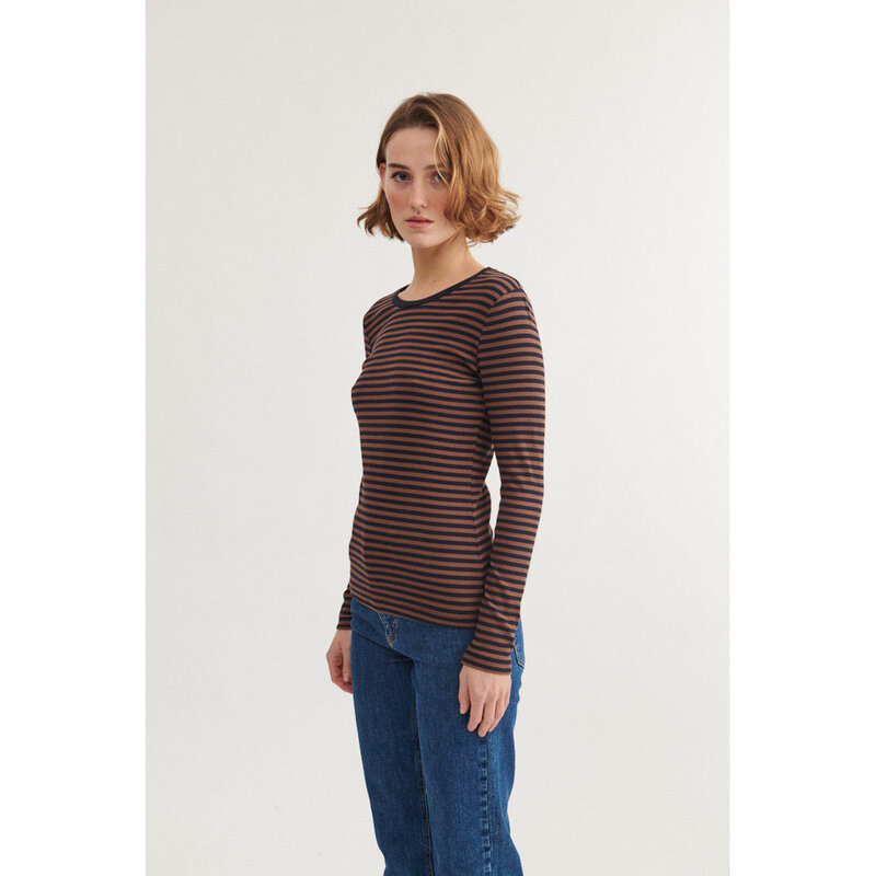 Basic Apparel shirt 'Ludmilla' katoen - caraf / zwart