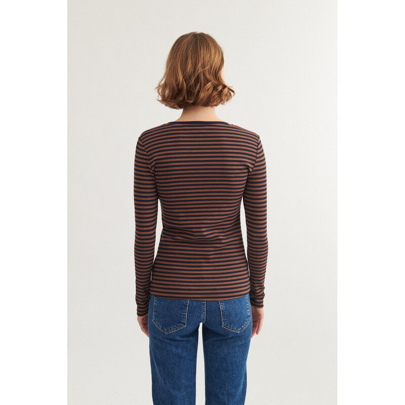 Basic Apparel shirt 'Ludmilla' katoen - caraf / zwart