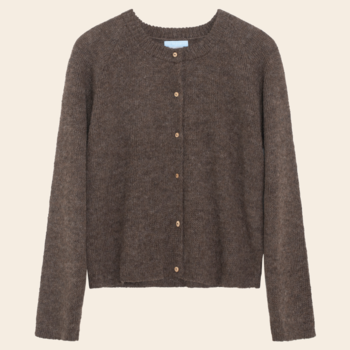 Serendipity cardigan 'Suri' alpaca - pine cone