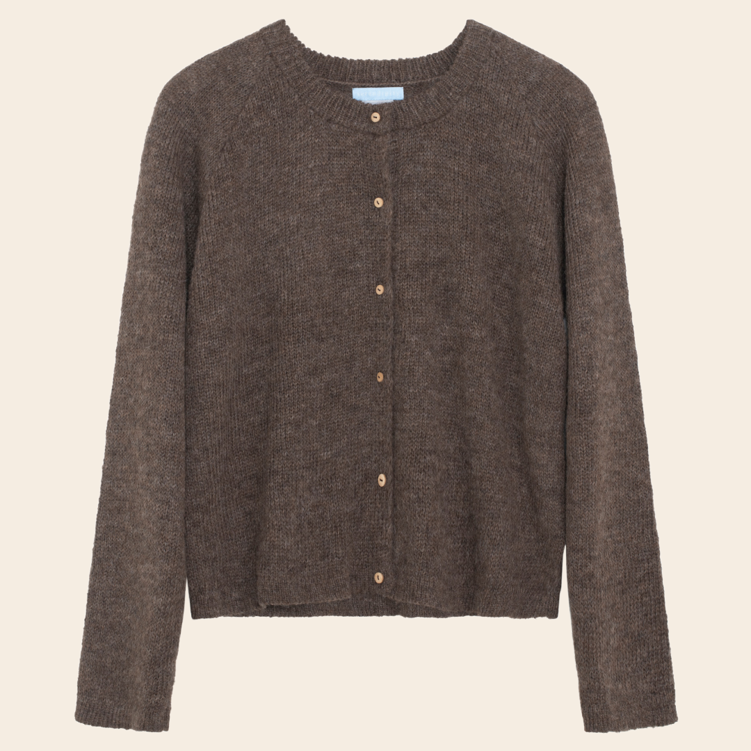 Serendipity vest 'Suri' alpaca - pine cone