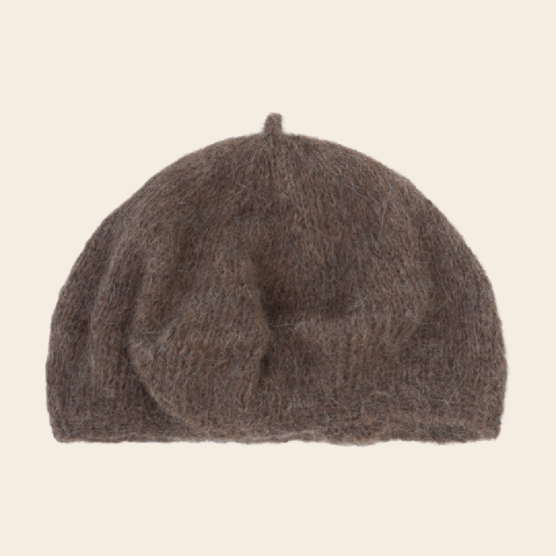 Serendipity baret  'Suri' rib alpaca - pine cone