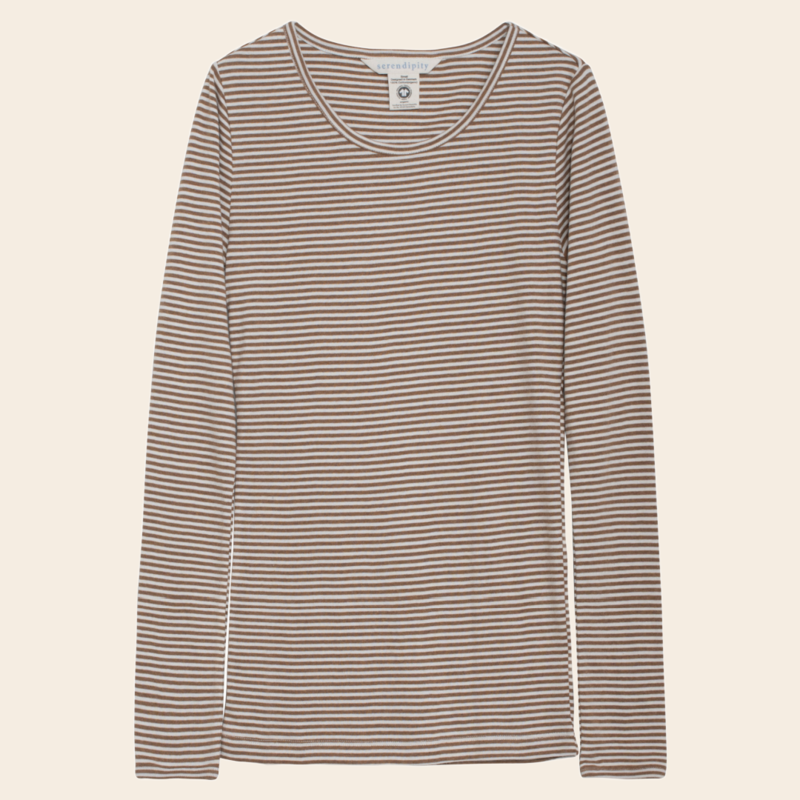 Serendipity shirt 'Stripe' katoen - almond