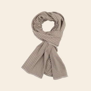 Serendipity scarf 'Stripe' cotton - almond