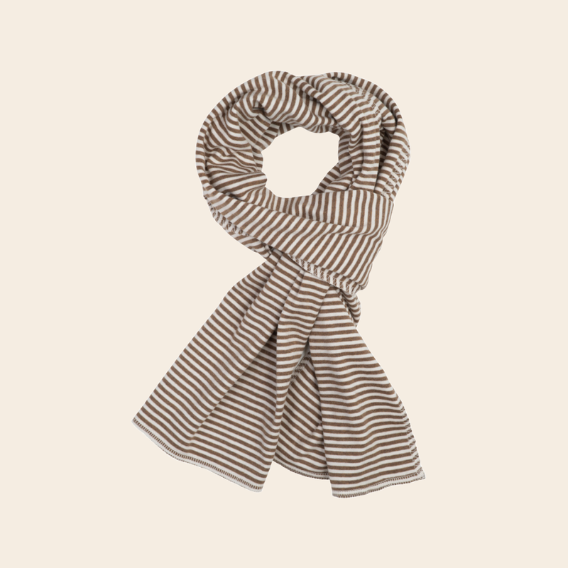 Serendipity scarf 'Stripe' cotton - almond