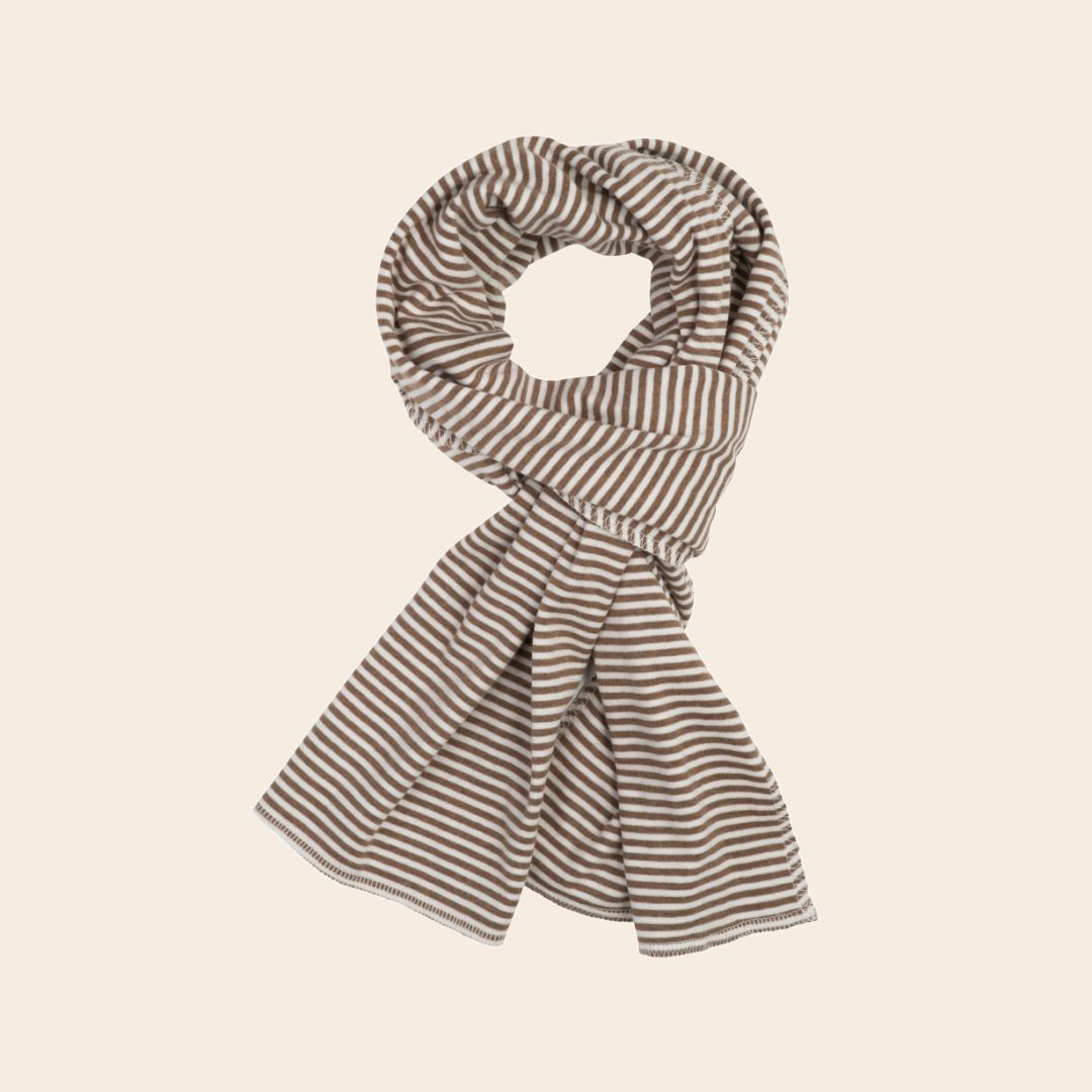 Serendipity sjaal 'Stripe' katoen - almond