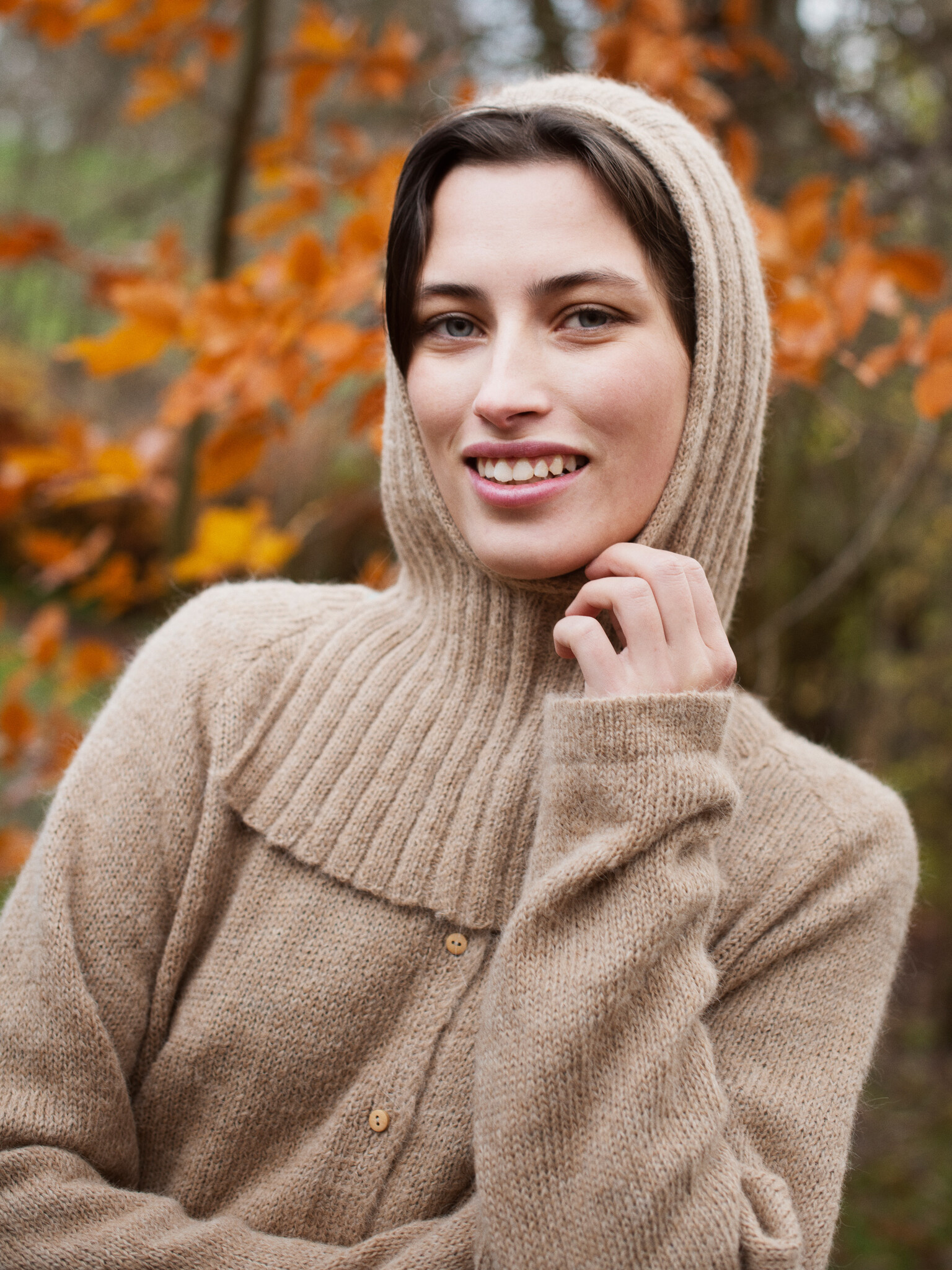 Serendipity balaclava 'Suri' rib alpaca - beige