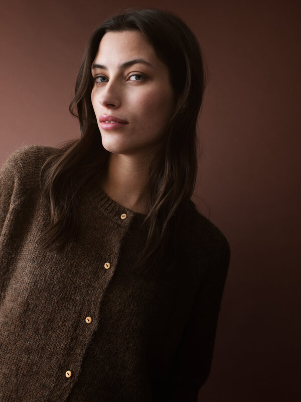 Serendipity vest 'Suri' alpaca - pine cone
