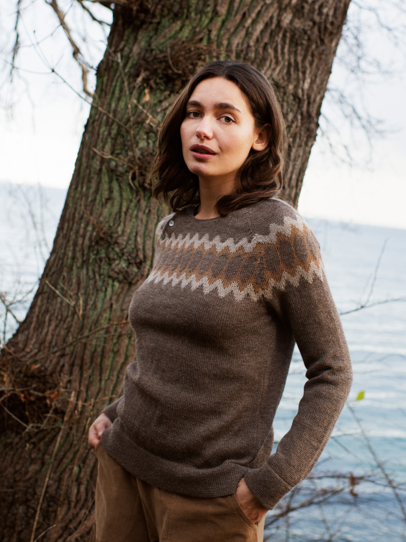 Serendipity sweater 'Raglan' alpaca - earth