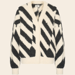 Inti Knitwear cardigan 'Martina' alpaca - marfil / negro