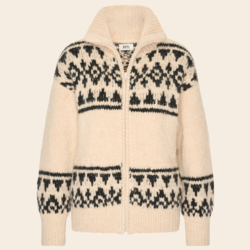 Inti Knitwear cardigan 'Alva' alpaca - marfil con negro
