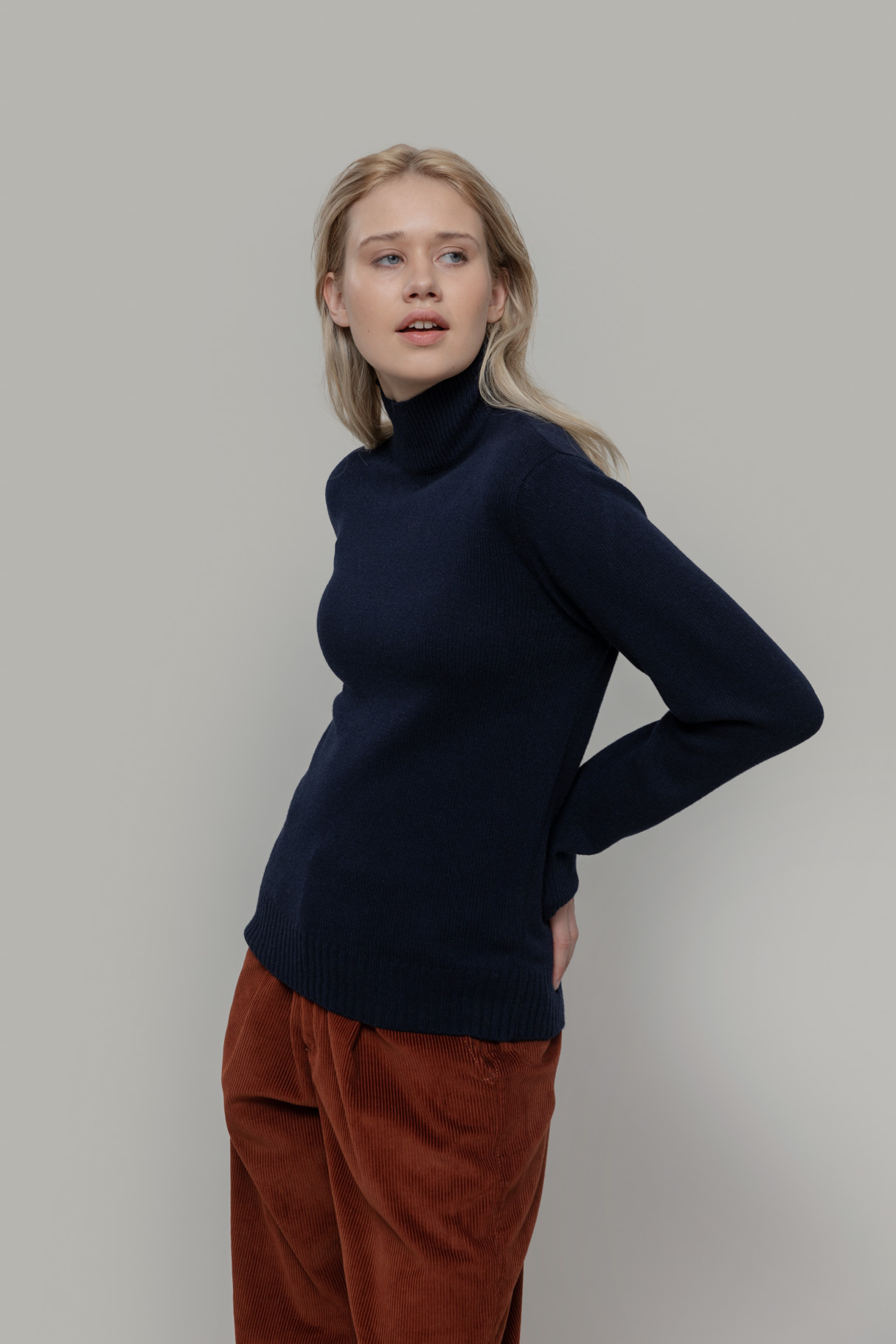 Rifo turtle neck 'Ada' cashmere - navy