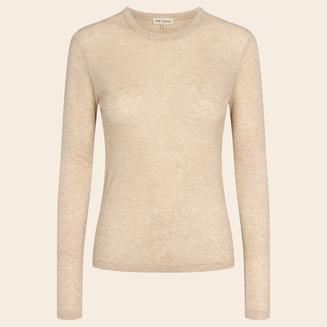 Esmé Studios shirt 'Ellia' modal / wool - wood ash