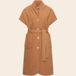 Mysayang Bali quilted vest long 'Garis' - chestnut