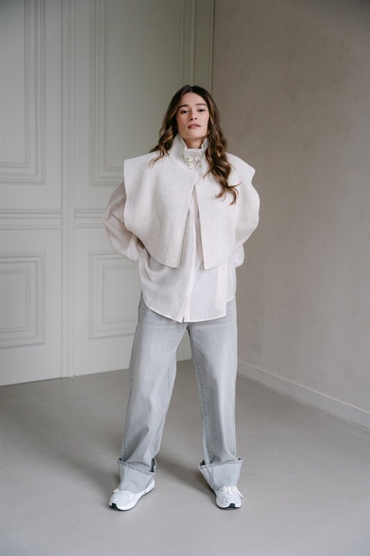 Aímée The Label poncho 'Thoren' - off-white