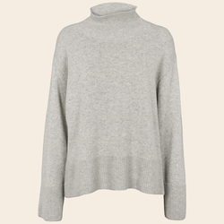 Basic Apparel turtle-trui 'Cady' - licht grijs
