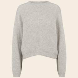 Basic Apparel O-neck 'Line' - licht grijs