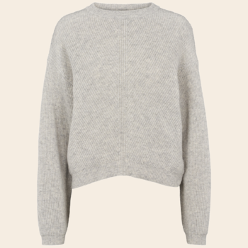 Basic Apparel O-neck 'Line' - licht grijs
