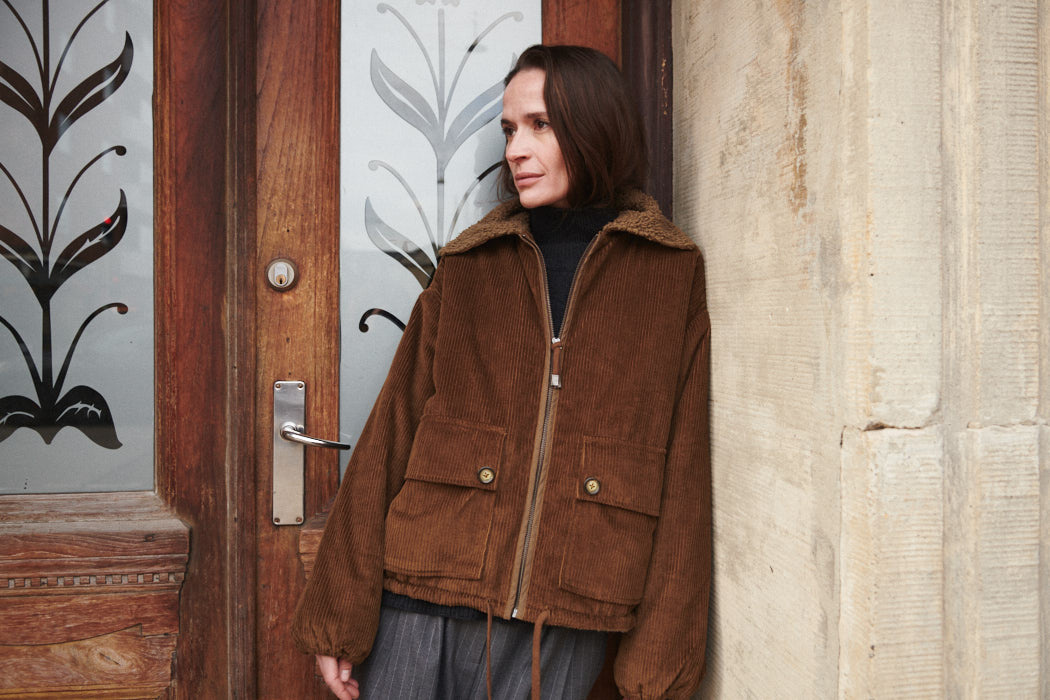 Basic Apparel bomber jack 'Isa' katoen - desert palm