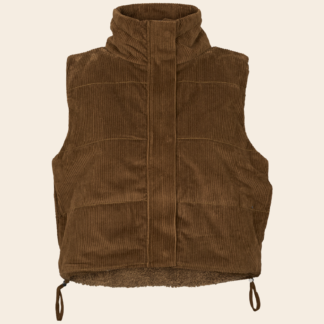 Basic Apparel bodywarmer 'Isa' katoen - desert palm