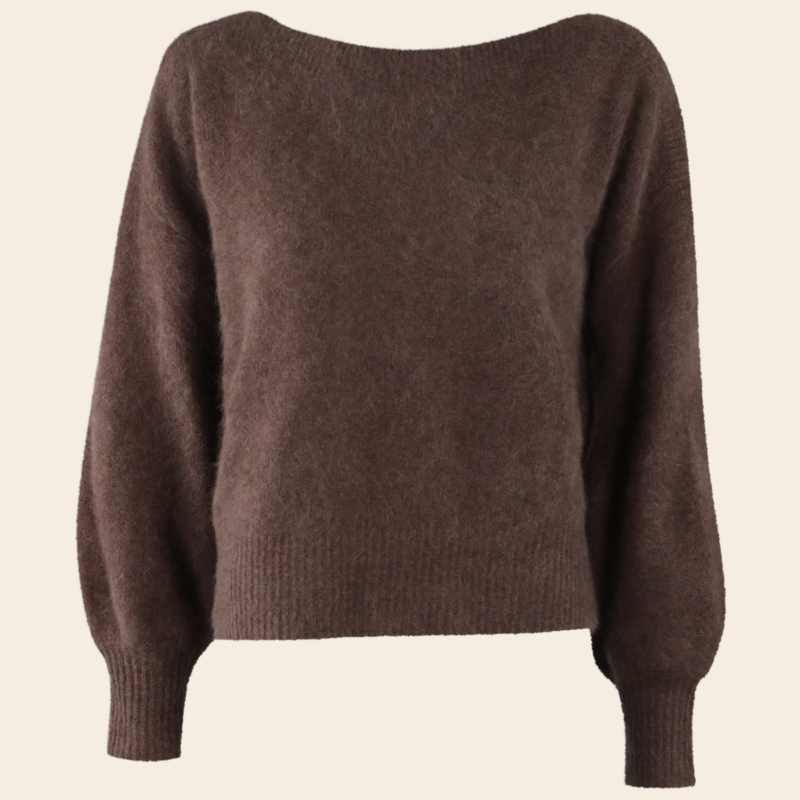 Six Ames sweater 'Malou' raccoon - chocolate