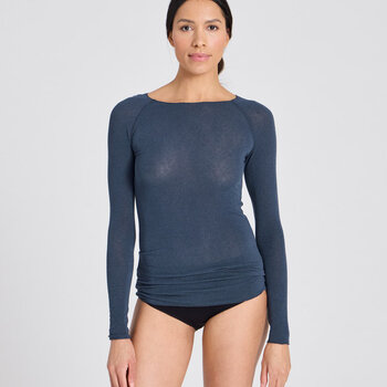 Gai&Lisva shirt 'Amalie' wol / viscose - denim blue