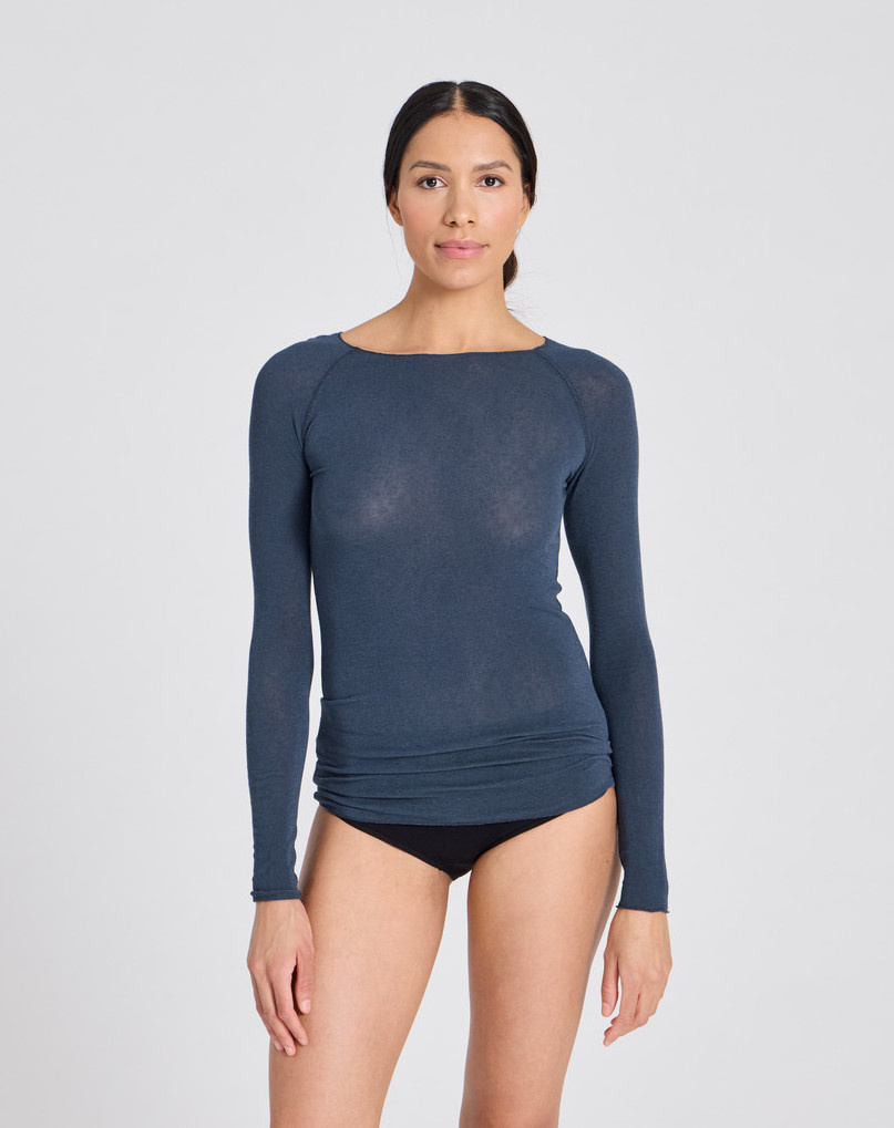 Gai&Lisva shirt 'Amalie' wol / viscose - denim blue