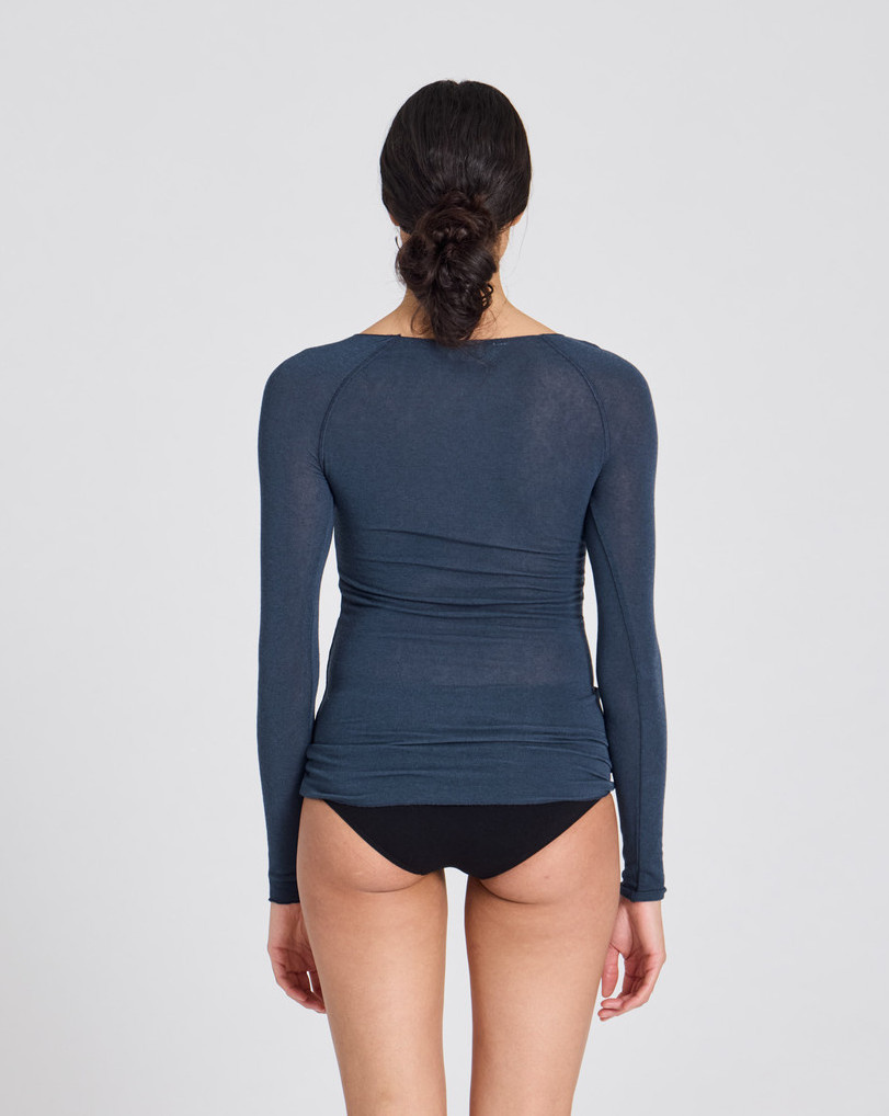 Gai&Lisva shirt 'Amalie' wol / viscose - denim blue