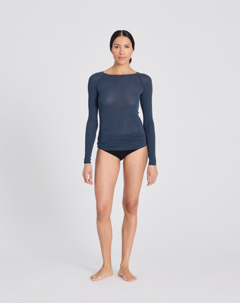 Gai&Lisva shirt 'Amalie' wol / viscose - denim blue