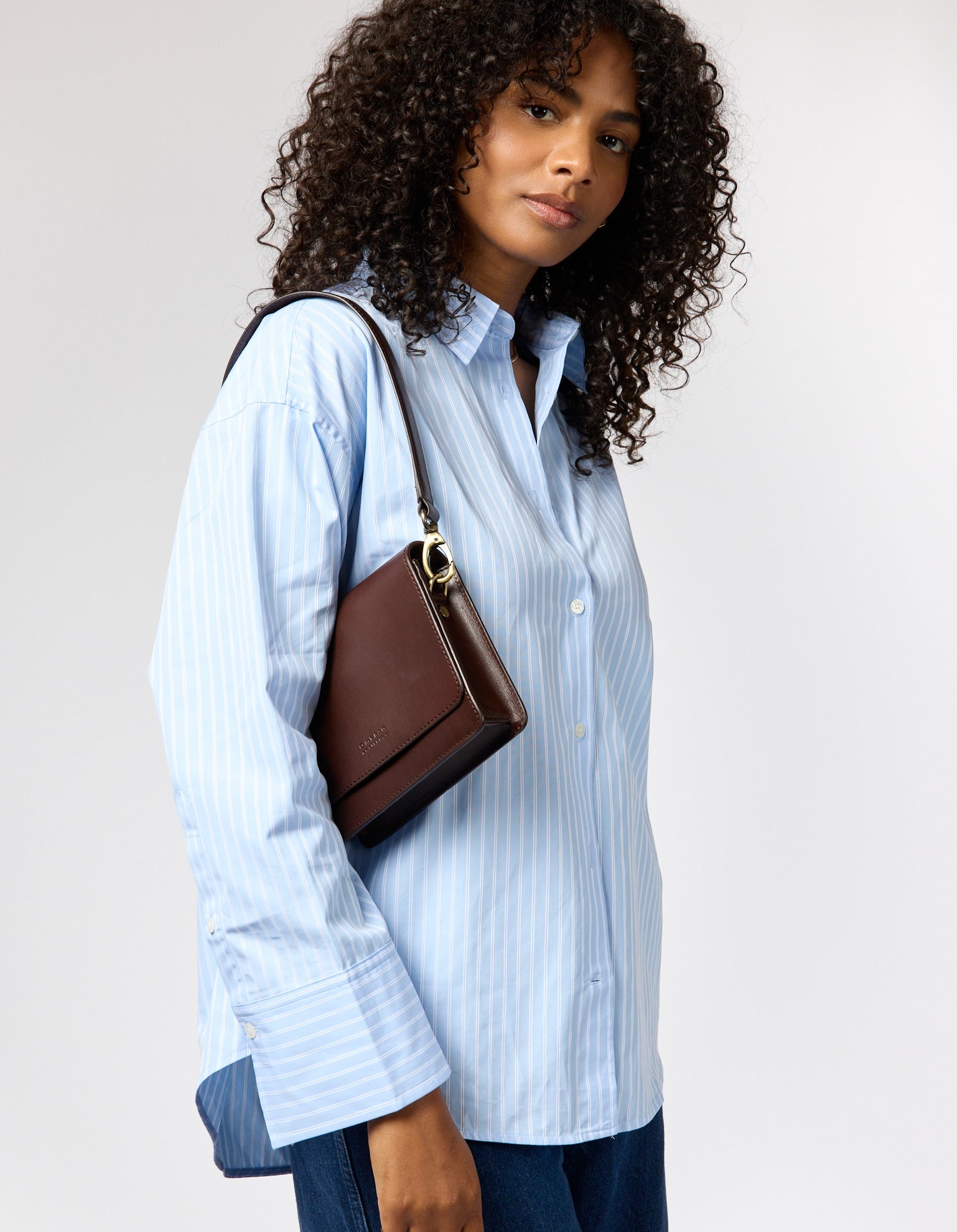 OMyBag tas 'Audrey' mini- chocolate leer