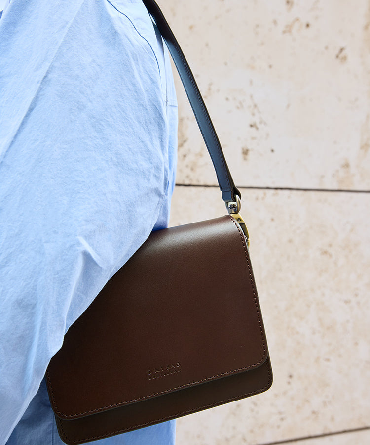 OMyBag tas 'Audrey' mini- chocolate leer